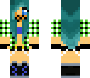 punk girl turquise hair