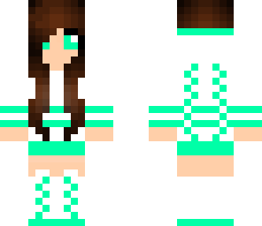 turquoise and white hoodie - brown haired girl