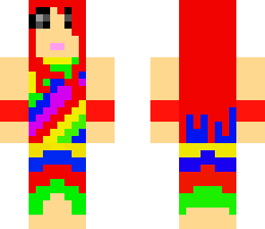 rainbow red girl