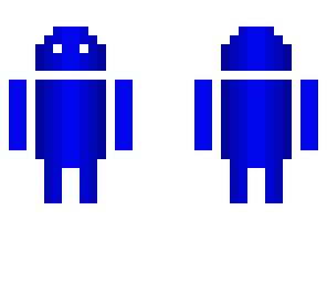 blue androide with headphones