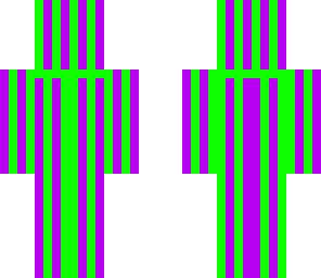 purple and green stripe man