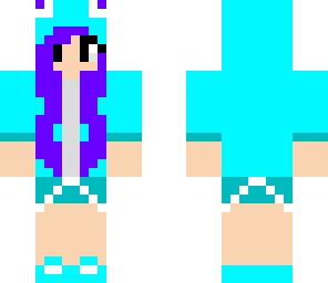 purple haired girl with monster hoodie