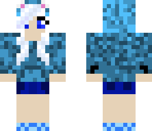 white and blue wolf girl