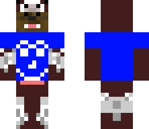 cow bacca with blue kool-aid shirt