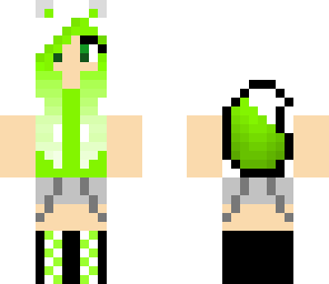 green wolf with tail