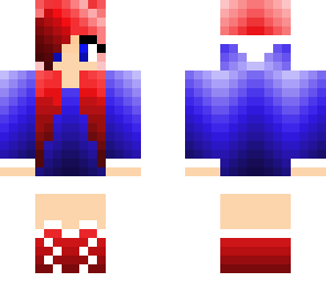 blue girl with red hair