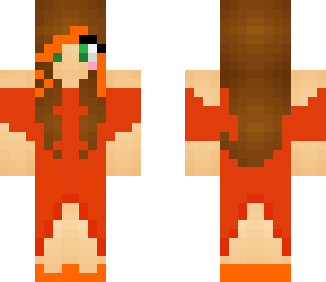 girl in orange dress