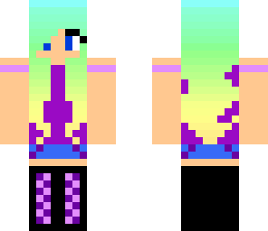 multi colored hair girl