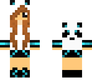blue panda girl with headphones