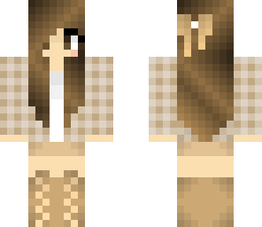 brown hair plaid shirt