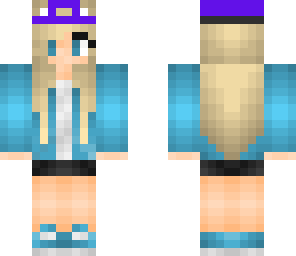 purple and blue cap girl