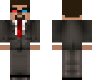 herobrine in a suit with 3d glasses-improved more