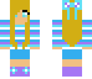 blue striped girl