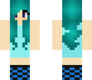 cute girl with blue hair