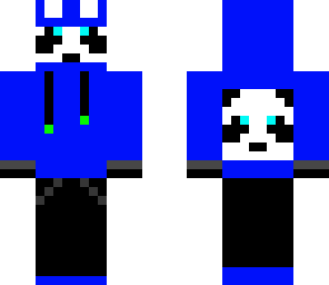 panda in a cookie monster hoodie