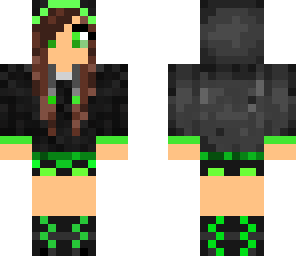 green hoodie girl