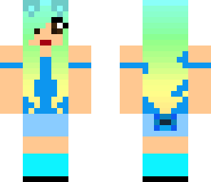 blue and green panda