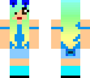 blue and green panda