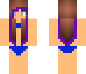 blue bikini girl withb purple highlights