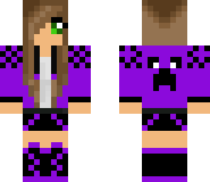 purple creeper girl met koptelefoon