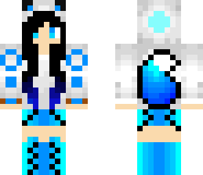 blue cute fox girl