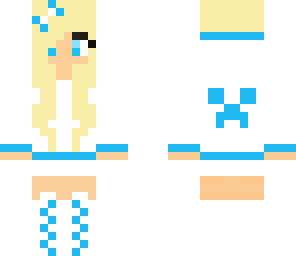 cute blue creeper girl