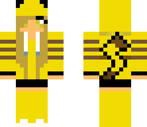 fully yellow pikachu girl