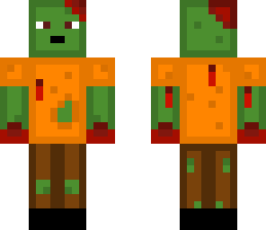 pixel zombie crowess with orange clothes