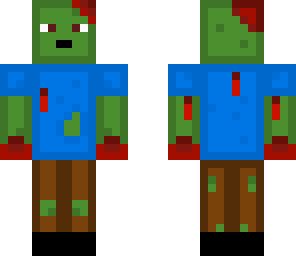 pixel zombie crowess with blue clothes