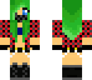 punk girl green hair