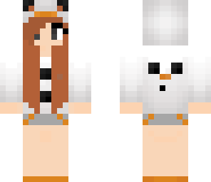 snowman with brown hair and black eyes