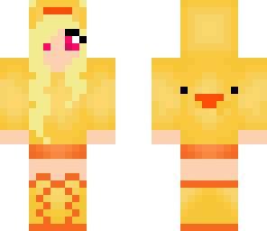 duck girl with pink eyes