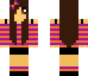 girl with a purple and orange t-shirt