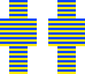 blue and yellow
