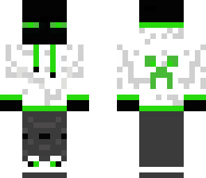 green enderman in a hoodie