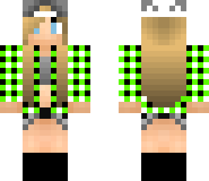 ombre green plaid girl
