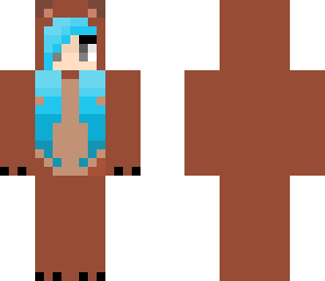 cute bear girl blue hair fixed