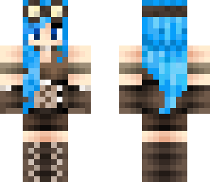steampunk girl blue hair