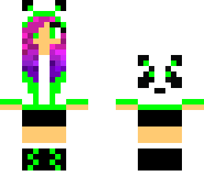pink and purple haired panda girl