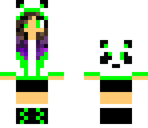 brown and purple ombre panda girl