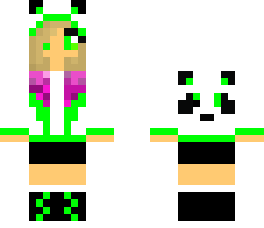 light brown ombre pink hair panda girl