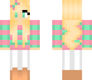 striped winter girl