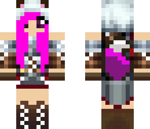 assassin wolf girl with pink hair