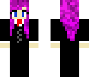 pink girl in a suit and a tie