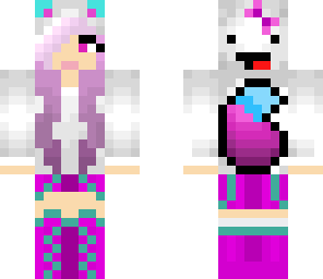 blue and purple wolf girl