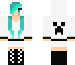 blue creeper girl white hoodie