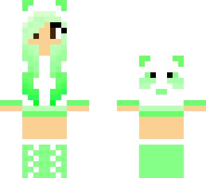 green panda girl