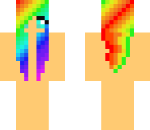 rainbow hair girl skin