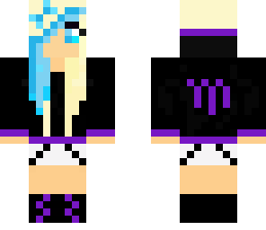 purple monster girl with shorts