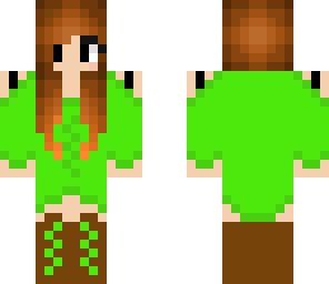 green dressed girl
